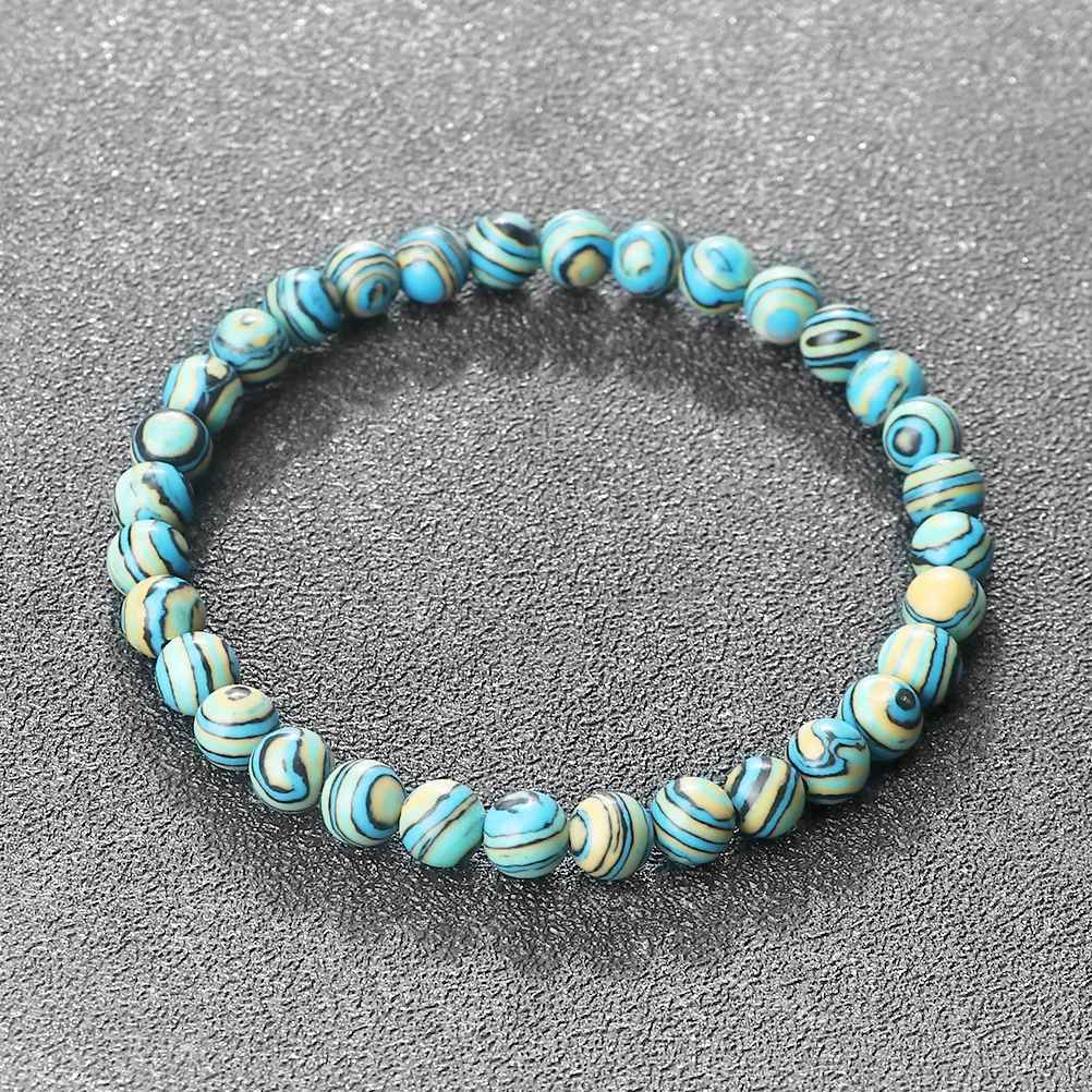 Ellaine - Blaues Malachit-Natursteinarmband