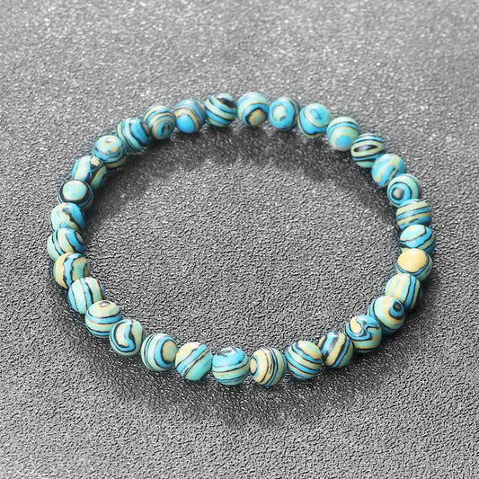 Ellaine - Blaues Malachit-Natursteinarmband